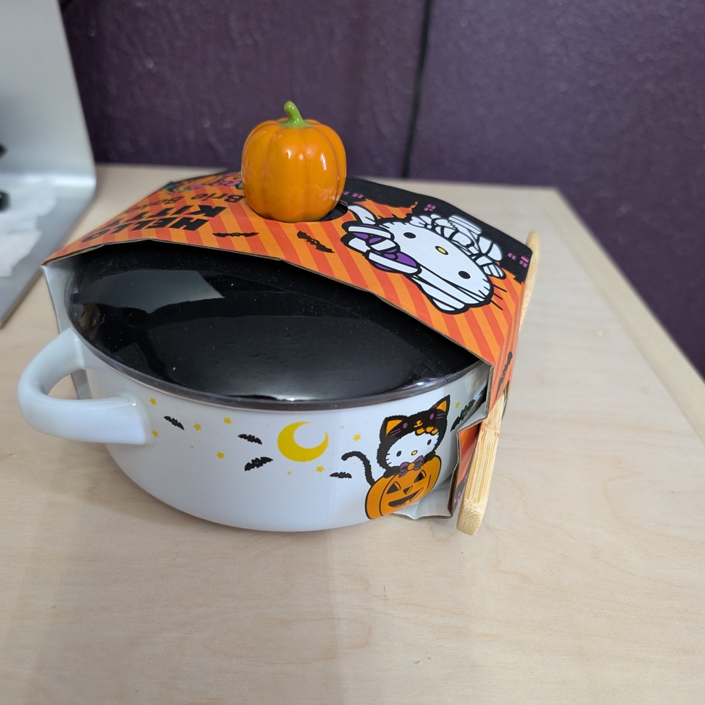 Halloween Themed Ceramic Bowl with Lid